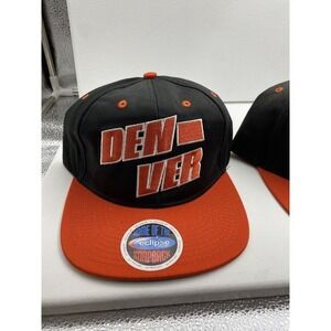 Denver Colorado VTG Hat Eclipse Snapback OS Black Orange Travel Souvenir Cap